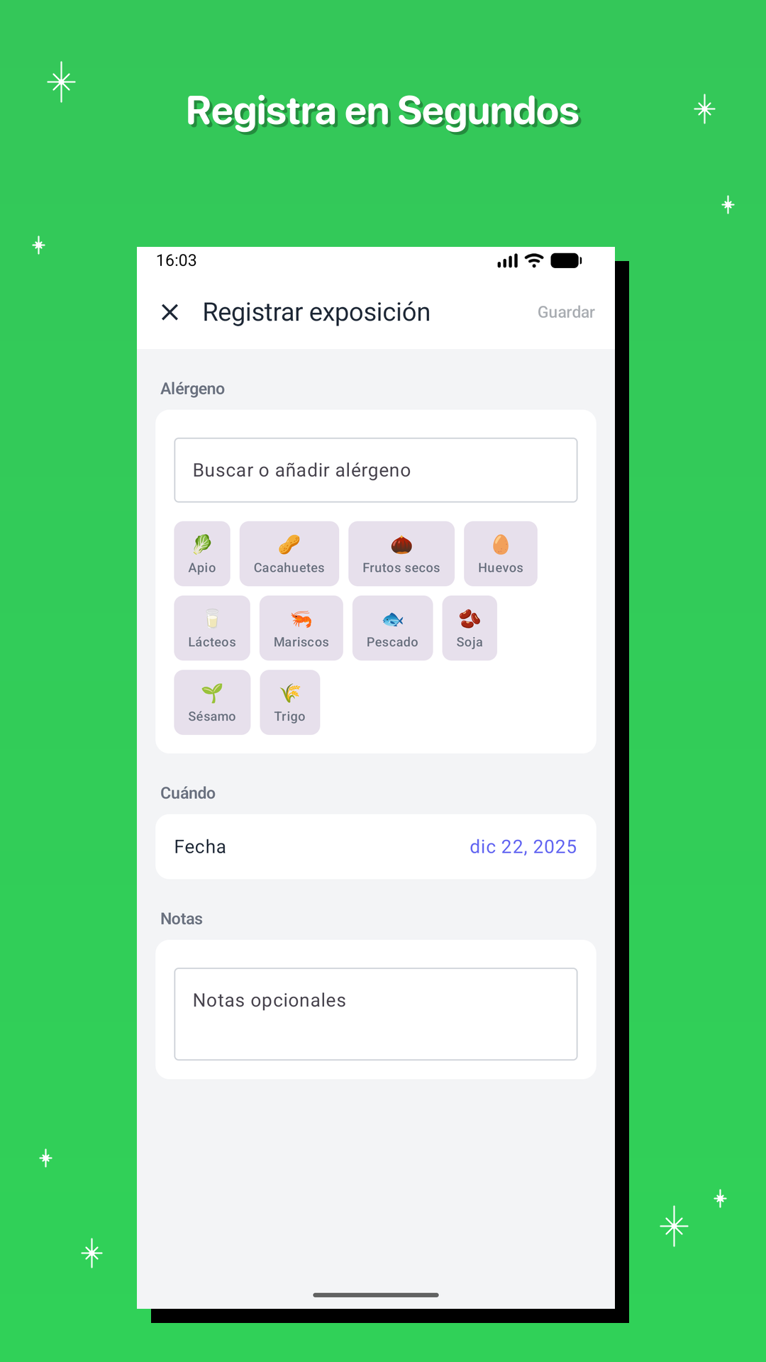 Registra en Segundos