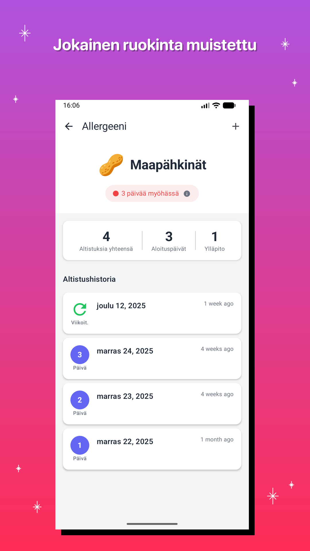 Jokainen ruokinta muistettu