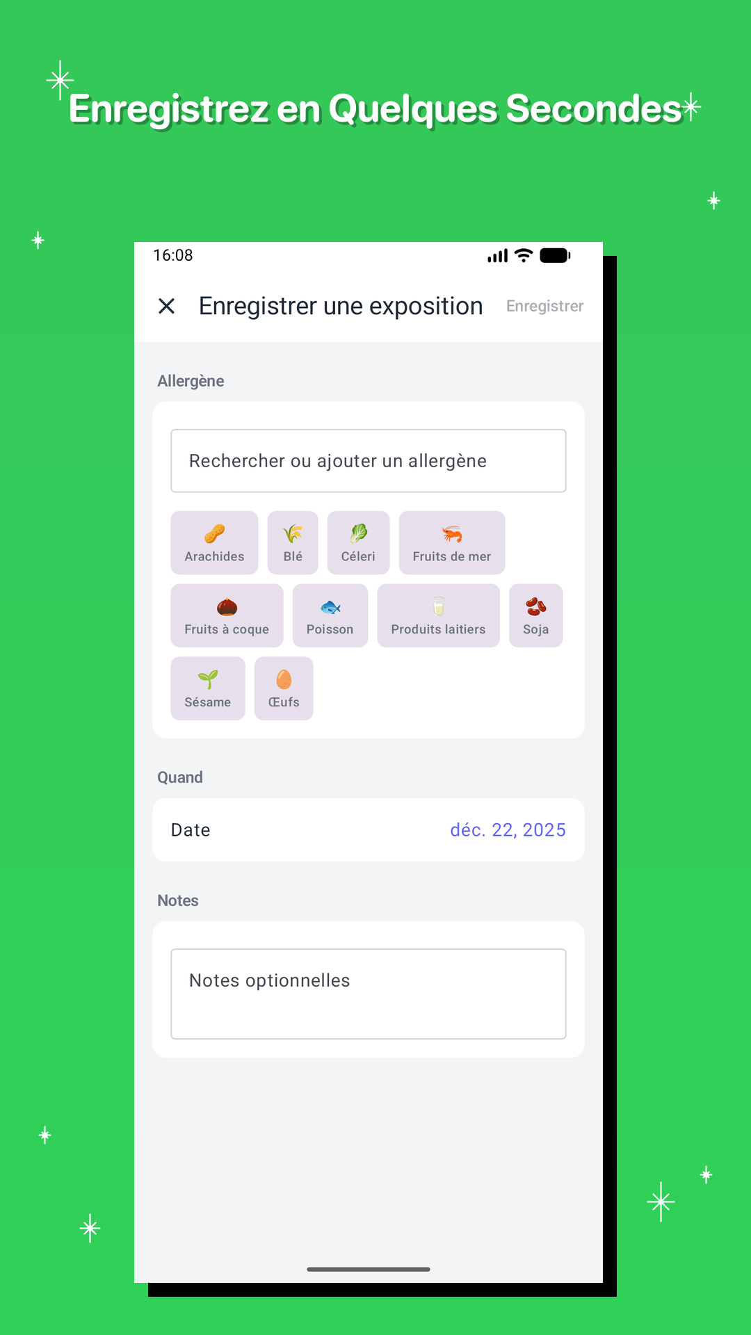 Enregistrez en Quelques Secondes