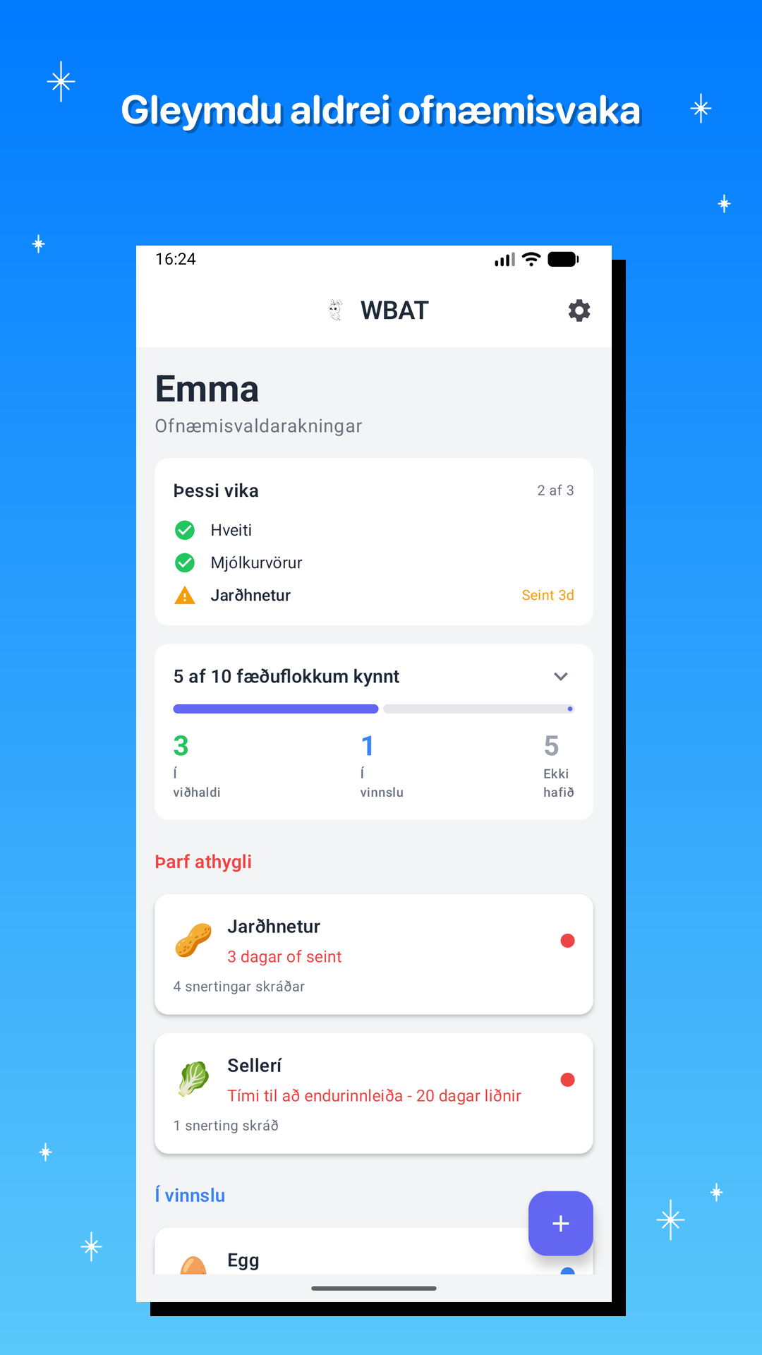 Gleymdu aldrei ofnæmisvaka