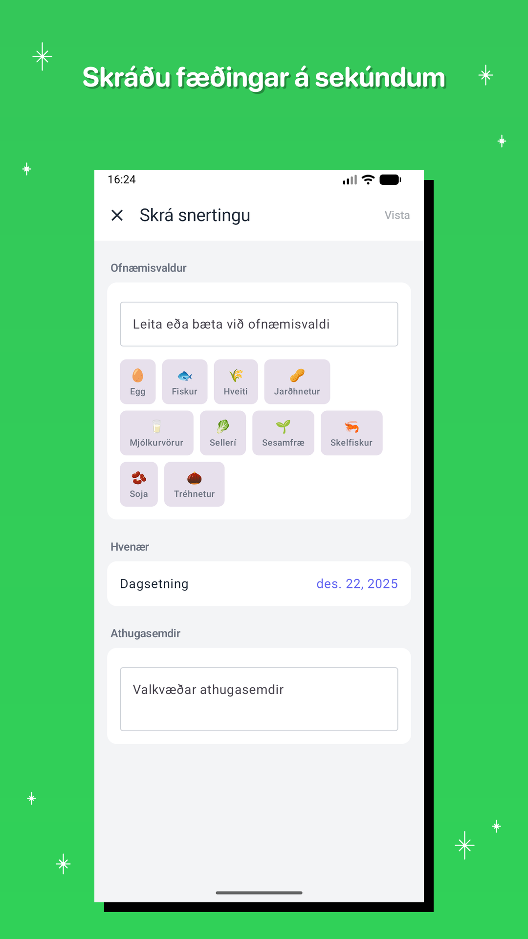 Skráðu fæðingar á sekúndum