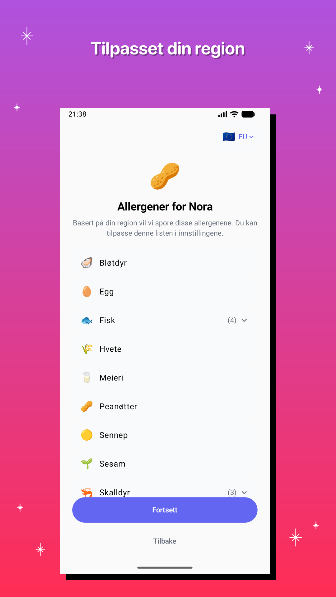 Tilpasset din region