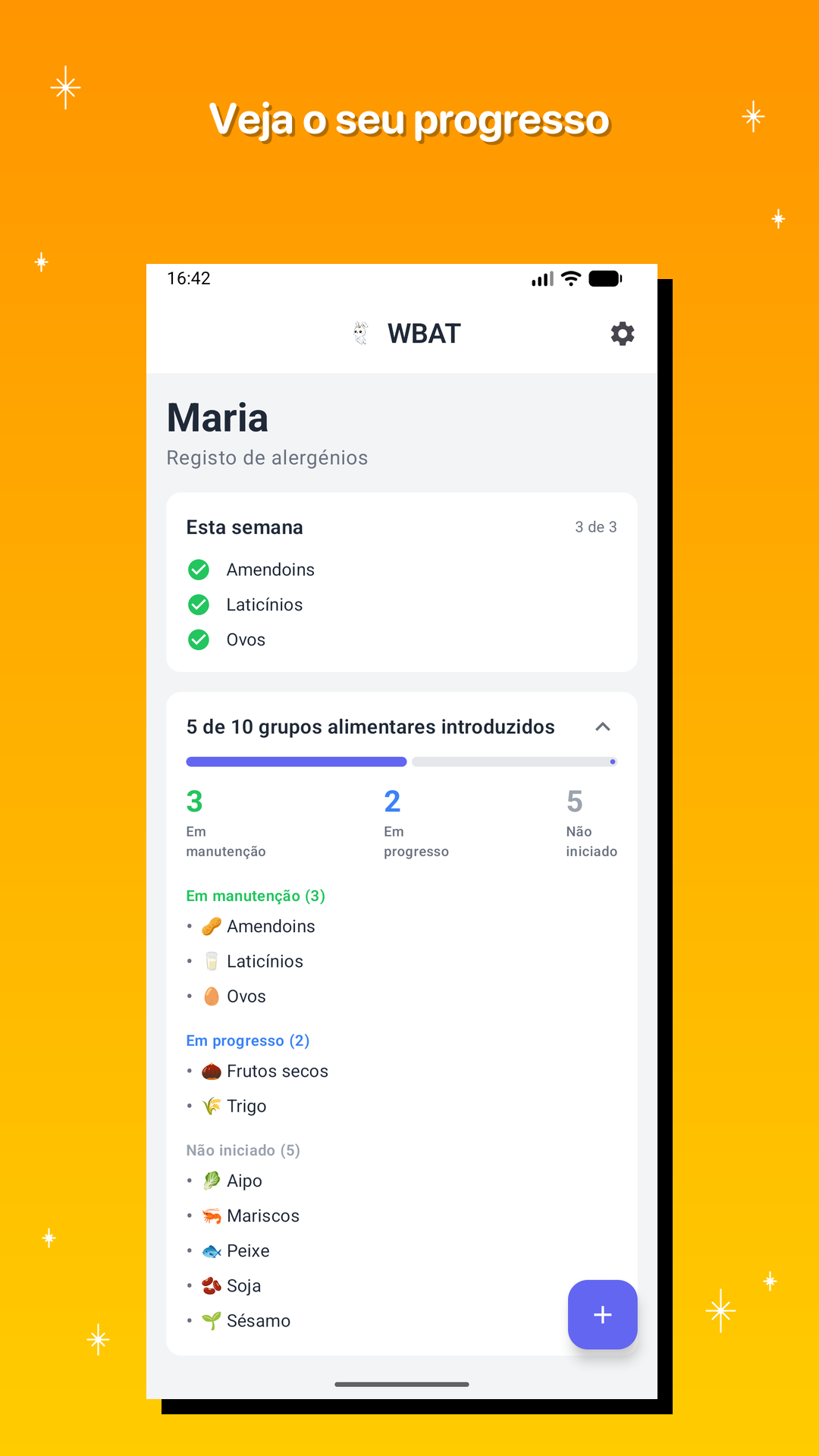 Veja o seu progresso